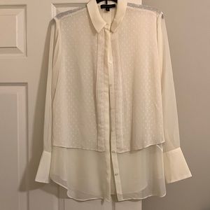 Banana Republic medium cream button up blouse